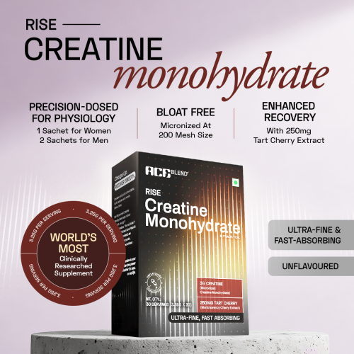 Ace Blend: Rise Creatine Monohydrate, Ultra-Fine & Fast Absorbing, Recovery Support (30 Servings)