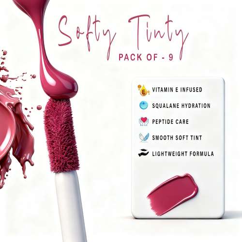 Love Earth: Softy Tinty Lipstick Pack of 9 (1.5ml x 9) 