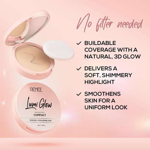 Renee Cosmetics: Lumi Glow Highlighting Compact 03 Silk Tan 9gm