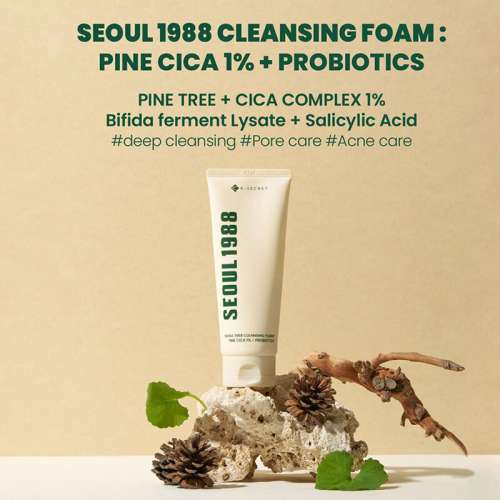 K-Secret: SEOUL 1988 Pine Cica 1% + Probiotics Cleansing Foam 150ml
