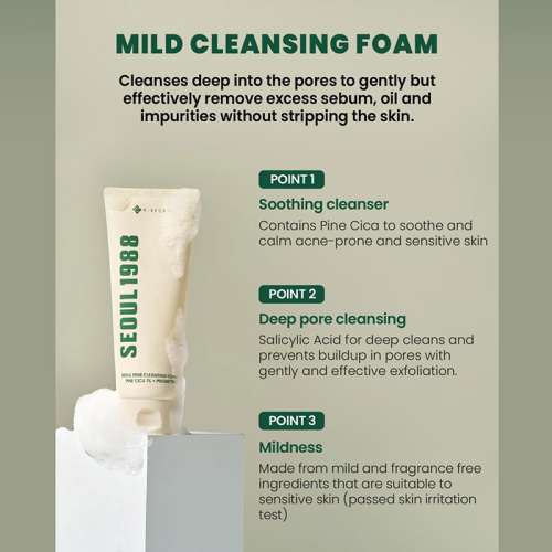 K-Secret: SEOUL 1988 Pine Cica 1% + Probiotics Cleansing Foam 150ml