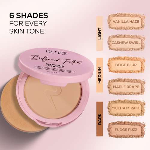 Renee Cosmetics: Bollywood Filter Blurring Compact 06 Fudge Fuzz 9gm