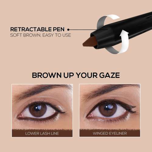 Renee Cosmetics: Pure Brown Kajal Pen with Sharpener, 0.30gm