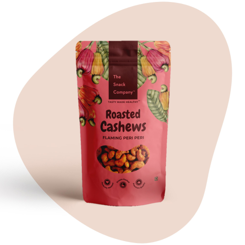 The Snack Company: Roasted Cashews - Peri Peri 125gm | Roasted not Fried | No added preservatives, healthy and tasty dry fruit snack