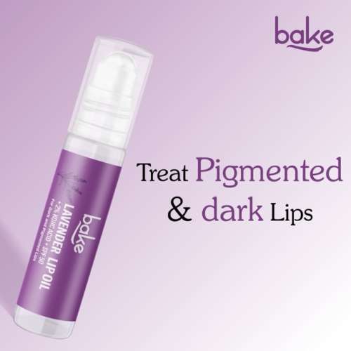 Bake Cosmetics: Kojic Acid Lavender Lip Care Kit SPF 50 - Lip Oil & Scrub for Dark Lips, Hydrating & Brightening 40gm