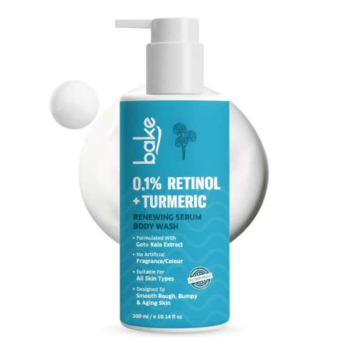 Bake Cosmetics: 0.1% Retinol & Turmeric Renewing Serum Body Wash for Anti-Aging  Smooths Skin & Improves Elasticity 300ml