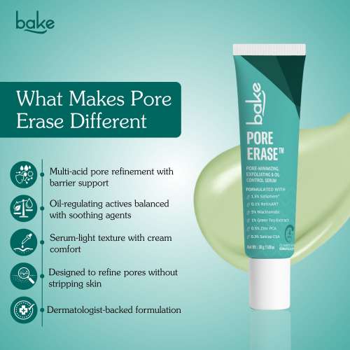 Bake Cosmetics: Pore Minimizing Face Serum  5% Niacinamide + Salicylic Acid for Oil Control, Unclogs Pores & Refines Texture 30gm