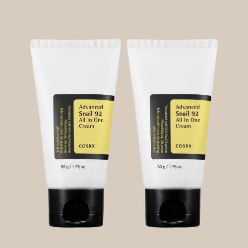 COSRX: Advanced Snail 92 All In One Cream | Deep Hydration | Korean Skincare | Snail Mucin | Barrier Repair | Pack of 2 | 50gm Each