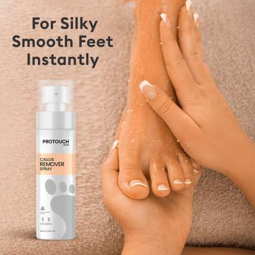 Protouch: Callus Remover Spray | Natural Exfoliation with Green Tea Extract and Aloe Vera Extract | Nourishing Coconut Oil & Olive Oil | Instantly Smooth, Soft Feet |100ml | Pack of 2