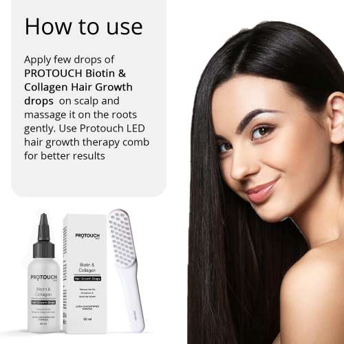 Protouch: Advanced Biotin & Collagen Hair Growth Serum with Redensyl, Anagain, Procapil, and Onion Extract for Men & Women - Promotes Hair Growth, Controls Hair Fall - All Hair Types  |60ml  | Pack of 2