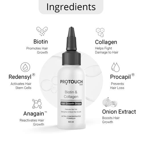 Protouch: Complete Hair Growth Combo | LED Therapy Comb with Vibration Massage | Biotin & Collagen Hair Growth Drops - Powered with 6 Hair Growth Actives | Controls Hair Fall | Strengthens & Improves Hair Quality | Relax Scalp for Better Sleep | For All Hair Type |