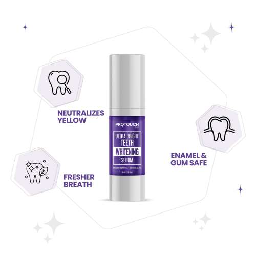 Protouch: Teeth Whitening Bundle: Ultra Bright Whitening Serum & Hi Shine Charcoal Toothpaste Set | Stain Removal, Enamel Safe | Oral Care | Tooth Whitening