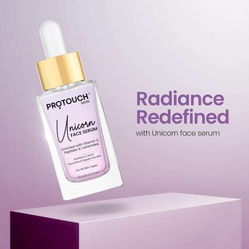 Protouch: Unicorn Face Serum - Clear Glow with Niacinamide, Vitamin C, Peptides, and Ceramides | Reduces Dullness, Hydrates & Repairs Skin | Soothes, Nourishes | For All Skin Types | 15ml  | Pack of 2