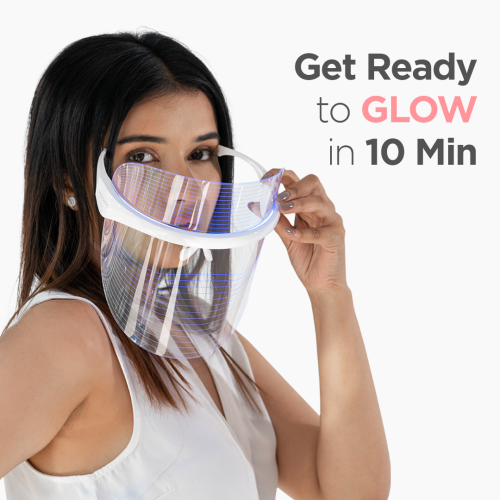 Protouch: GLOW GETTER Led Face Mask + Power Glow Face Drops Brightening & Nourishing Anti Acne & Anti-aging | For Clear & Glowing Skin For All Skin Type (Combo)