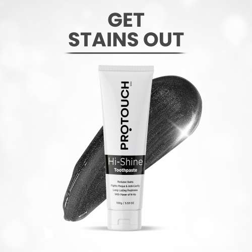 Protouch: Hi Shine Toothpaste | Teeth Whitening, Cavity Prevention and Superior Cleaning | SLS & Fluoride Free Toothpaste with N-HA for teeth remineralization & Active Cleaning 100gm Pack of 2