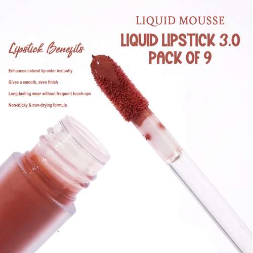 Love Earth: Liquid Mousse Lipstick 3.0 - Pack of 9