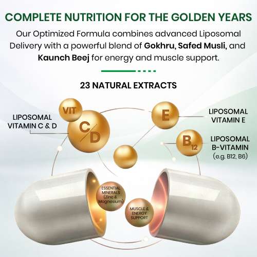 Vlado's Himalayan Organics: Liposomal Multivitamin Adult 50+ with 75+ Ingredients | Daily Health Supplement with 9+ Powerful Blends | Supports Energy, Immunity, Brain, Heart & Eye Health | 60 Veg Capsules