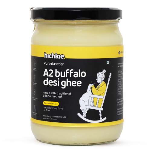 Hichkie: A2 Buffalo Desi Ghee | Bilona Method | Curd-Churned | Lab Tested  | 500ml
