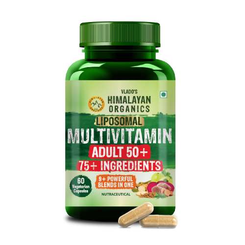 Vlado's Himalayan Organics: Liposomal Multivitamin Adult 50+ with 75+ Ingredients | Daily Health Supplement with 9+ Powerful Blends | Supports Energy, Immunity, Brain, Heart & Eye Health | 60 Veg Capsules