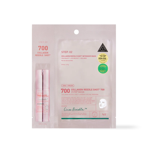 VT Cosmetics: Collagen Reedle Shot 700 - 2 Step Mask | Hydrating | Soothing | Skin Repair | Glow Care | 1.5gm