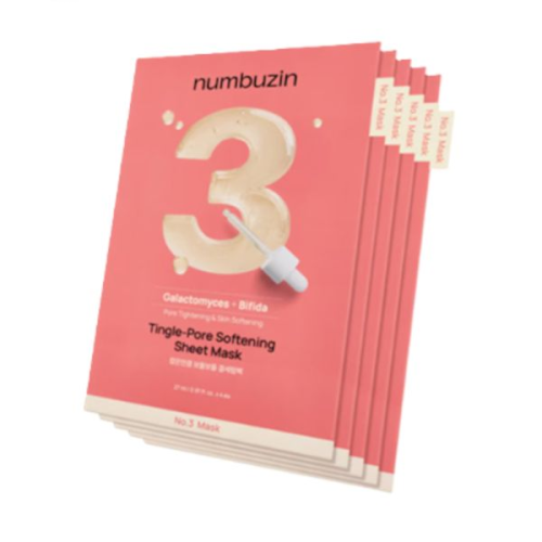 Numbuzin: No.3 Tingle-Pore Softening Sheet Mask 27gm*5ea