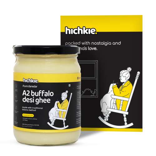 Hichkie: A2 Buffalo Desi Ghee | Bilona Method | Curd-Churned | Lab Tested  | 500ml