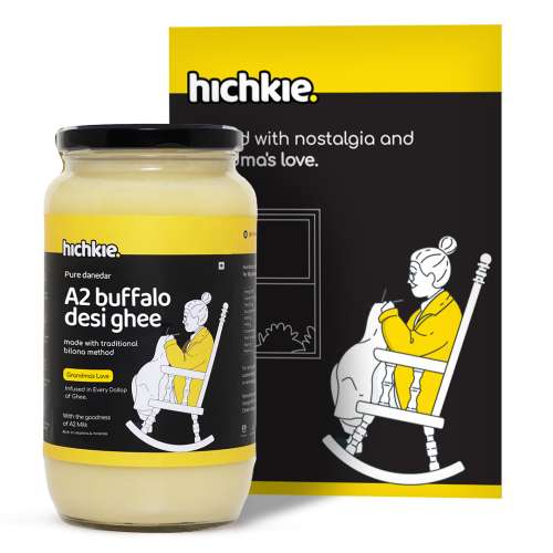 Hichkie: A2 Buffalo Desi Ghee | Bilona Method | Curd-Churned | Lab Tested  | 1000ml