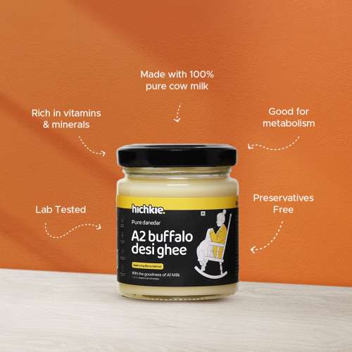 Hichkie: A2 Buffalo Desi Ghee | Bilona Method | Curd-Churned | Lab Tested  | 100ml
