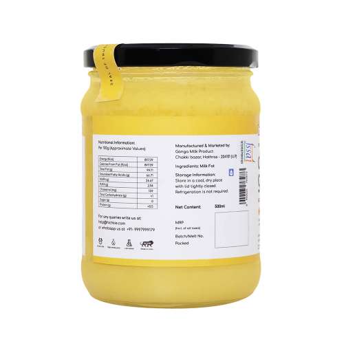 Hichkie: A2 Cow Desi Ghee| Bilona Method | Curd-Churned | Lab Tested |500ml