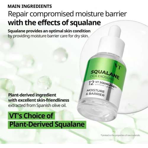 VT Cosmetics: Squalane S4 Moisture Ampoule | Hydrating | Daily Care | Healthy Skin | 30ml