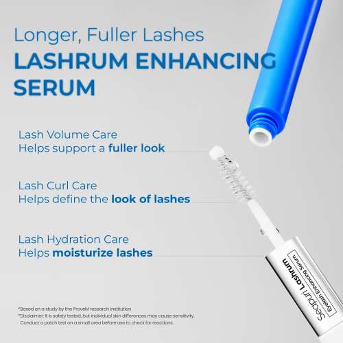 Seapuri: Lashrum Eyelash Enhancing Serum | Reduces Breakage |Safe for Sensitive Eyes | Promotes Natural Growth | 10g