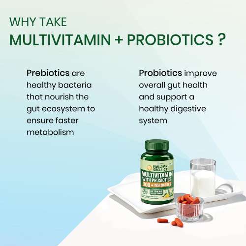 Vlado's Himalayan Organics: Multivitamin for Men & Women with Probiotics | 100+ Ingredients including Vitamins B1B12, Vitamin C, D & E | Zinc, Iron, Calcium, Biotin | 100 Nutrients, 27+ Herbal Extracts, 10+ Blends | Immunity, Energy, Stamina, Bone, Skin & Hair Support | Daily Multiv