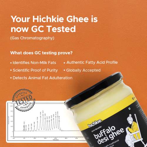 Hichkie: A2 Buffalo Desi Ghee | Bilona Method | Curd-Churned | Lab Tested  | 1000ml