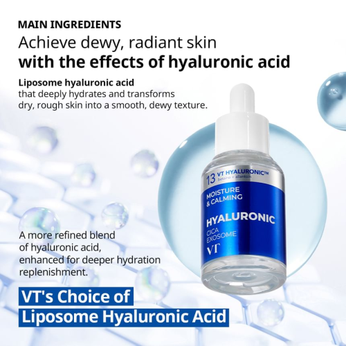 VT Cosmetics: Hyaluronic H3 Hydro Ampoule | Hydrating | Non- Sticky | Lightweight | Healthy Skin | 30ml