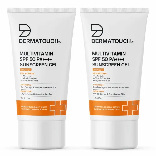 Dermatouch: Dermatouch Multivitamin Spf 50 Pa+++ Sunscreen Gel - 30gm  Pack Of 2