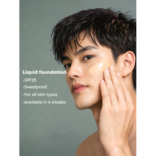 Hues for Him: Foundation | Full-coverage, lightweight, hydrating fit | Natural finish for all-day wear | Oil control, perfect for mens faces | For all skin types | 4 shades incl. Deep Espresso | 20ml