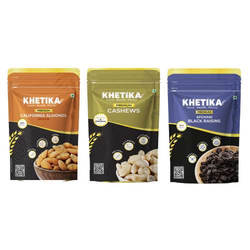 KHETIKA: Daily Dry Fruit Essentials Combo 200gm Each