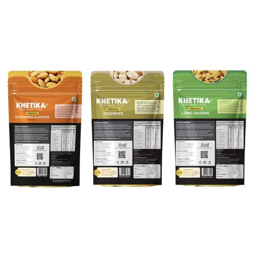 KHETIKA: Premium Royal Dry Fruits Trio 200gm Each