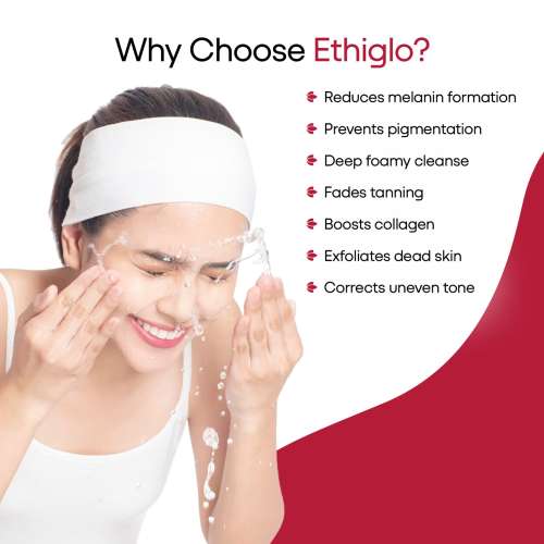 Ethiglo: Deep Cleansing Facial Foam Face Wash for Healthy, Soft and Smooth Skin | Removes Dirt, Impurities and Excess Oil | Suitable for All Skin Types - 70gm