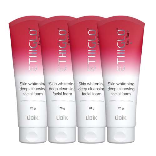 Ethiglo: Deep Cleansing Facial Foam Face Wash for Healthy, Soft and Smooth Skin | Removes Dirt, Impurities and Excess Oil | Suitable for All Skin Types | Pack of 4 - 70gm