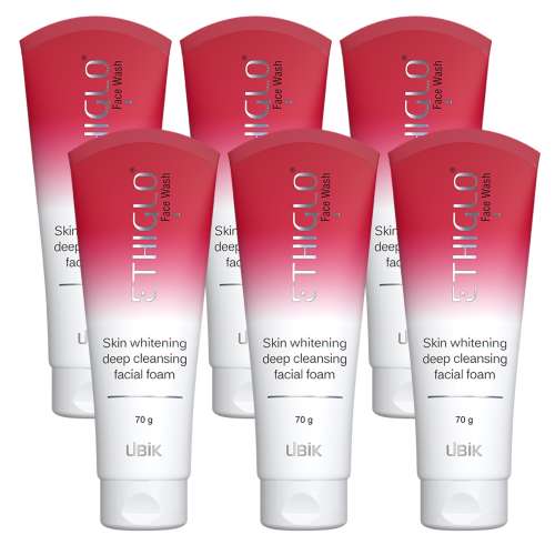 Ethiglo: Deep Cleansing Facial Foam Face Wash for Healthy, Soft and Smooth Skin | Removes Dirt, Impurities and Excess Oil | Suitable for All Skin Types | Pack of 6 - 70gm