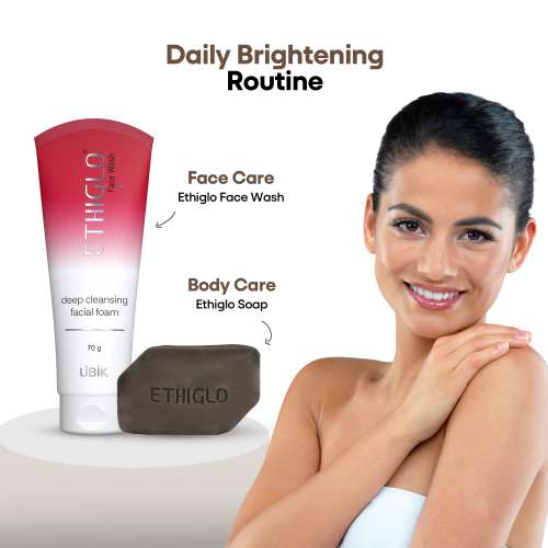 Ethiglo: Deep Cleansing Soap for All Skin Types | Helps Reduce Acne Scars, Dullness, Tanning & Pigmentation | Leaves Skin Soft & Smooth | Pack of 4 - 75gm