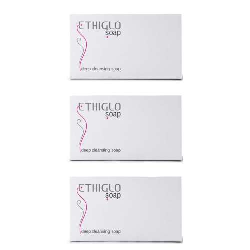 Ethiglo: Deep Cleansing Soap for All Skin Types | Helps Reduce Acne Scars, Dullness, Tanning & Pigmentation | Leaves Skin Soft & Smooth | Pack of 3 - 75gm