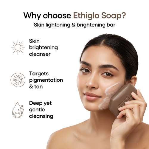 Ethiglo: Deep Cleansing Soap for All Skin Types | Helps Reduce Acne Scars, Dullness, Tanning & Pigmentation | Leaves Skin Soft & Smooth | Pack of 3 - 75gm