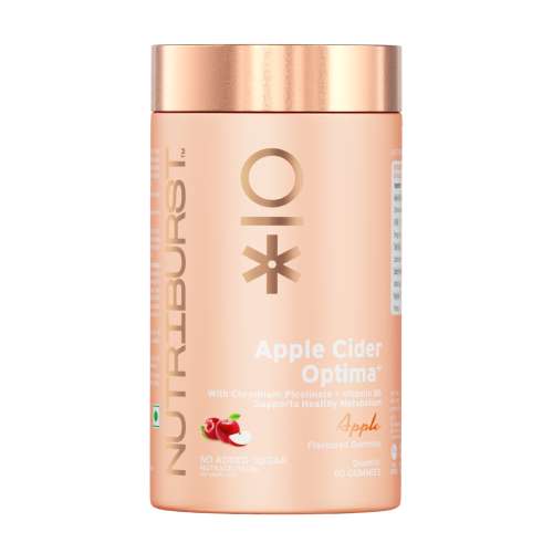 NUTRIBURST: Apple Cider Gummies For Healthy Metabolism Chromium Picolinate Vitamin B6 Gummies Immune Support & Natural DetoxEnergize with Apple's Metabolic Magic 220gm