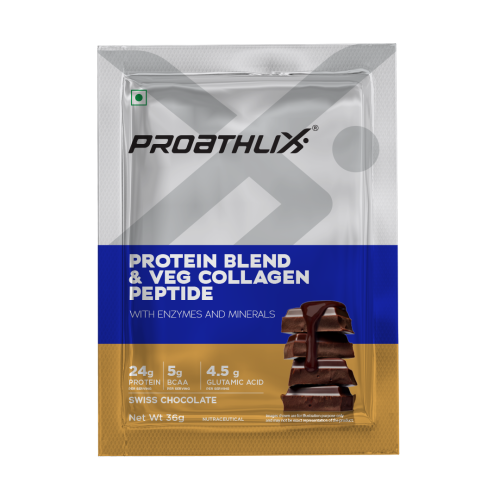 Proathlix: Protein Blend & Veg Collagen Peptide Swiss - Chocolate 36gm Pack of 5
