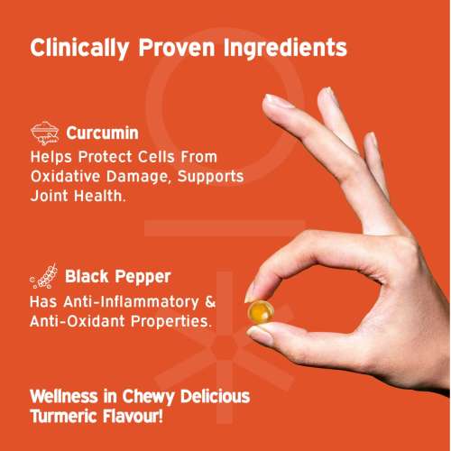 NUTRIBURST: Turmeric Ultra Gummies with 95% Active Curcumin & Black Pepper Gummies for Weight Loss Management Anti-Inflammation, Anti-Oxidant & Joint Health Management 150gm