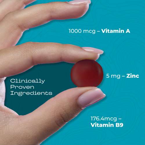 NUTRIBURST: Health & Vitality Gummies with Multi Vitamins A, B, C, D, E & Biotin No-Added Sugar Mixed Berry Flavor 100% Vegetarian 10 Gummy