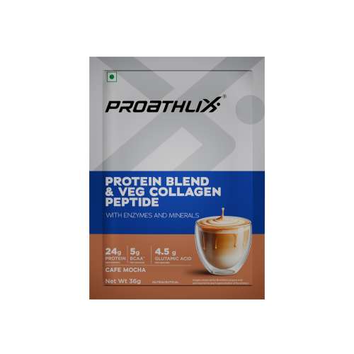 Proathlix: Protein Blend & Veg Collagen Peptide - Cafe Mocha 36gm Pack of 5