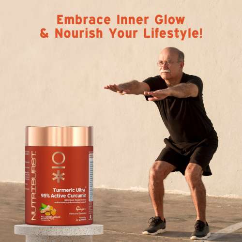 NUTRIBURST: Turmeric Ultra Gummies with 95% Active Curcumin & Black Pepper Gummies for Weight Loss Management Anti-Inflammation, Anti-Oxidant & Joint Health Management 150gm